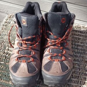 Merrell Men's Athletic Shoes - Brown and Black with Red Accents